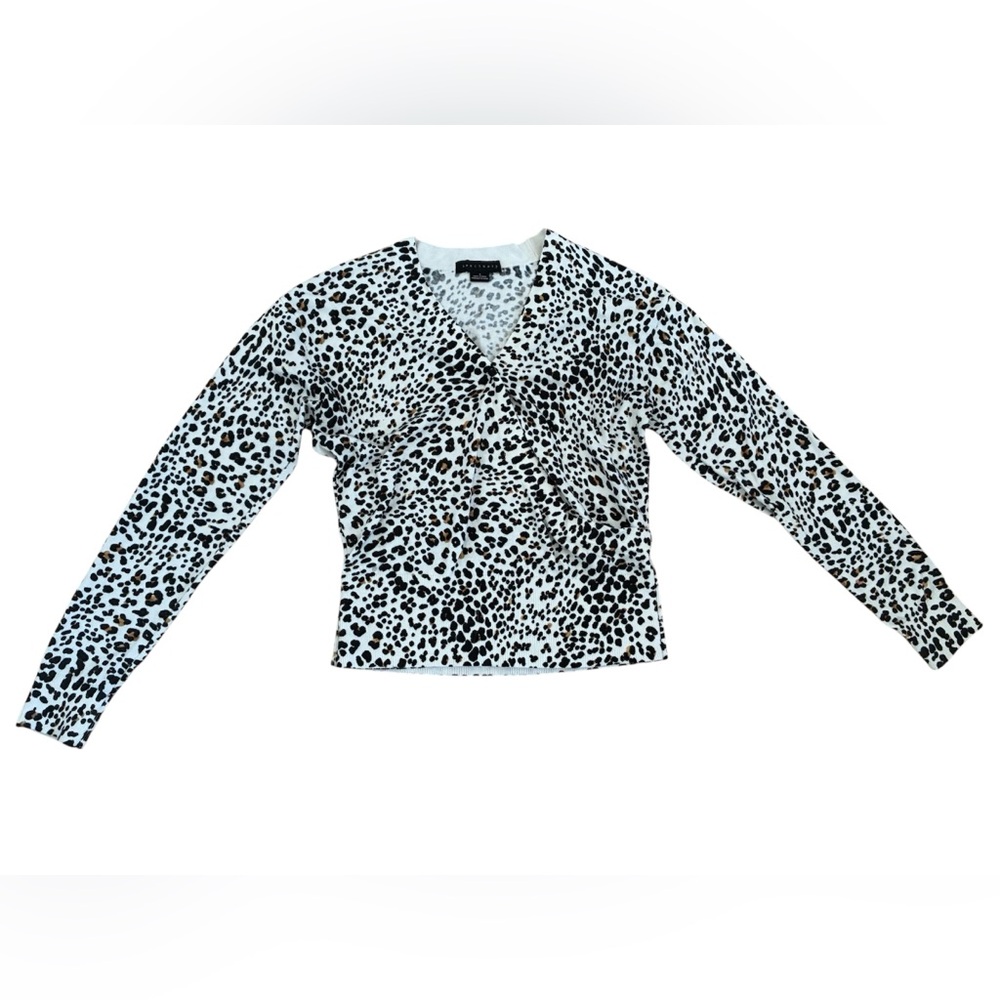 Sanctuary XOXO Leopard Print Faux Wrap Sweater – Small